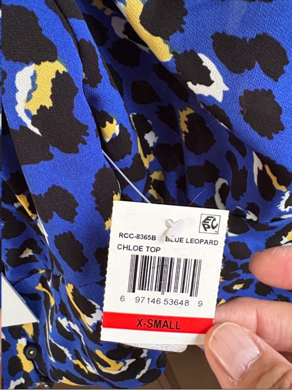 NWT RAHI Chloe Puff Shoulder Blue Animal Print Crop Top Size XS - Picture 7 of 13